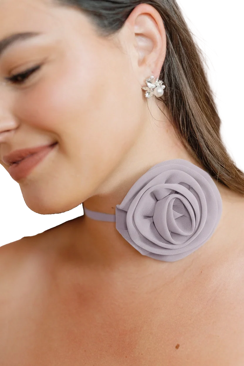 Chiffon Rose Neck Tie | Made To Order - Image 90