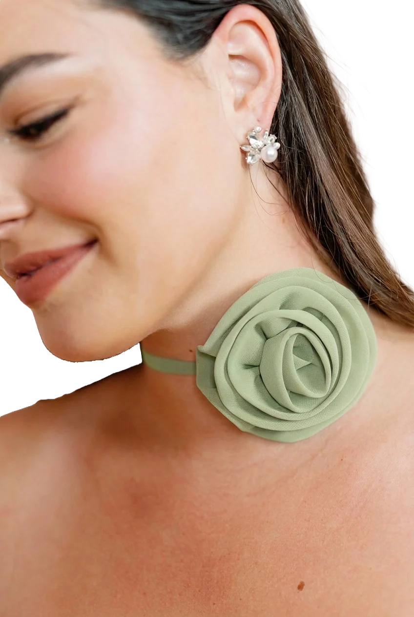 Chiffon Rose Neck Tie | Made To Order - Image 94