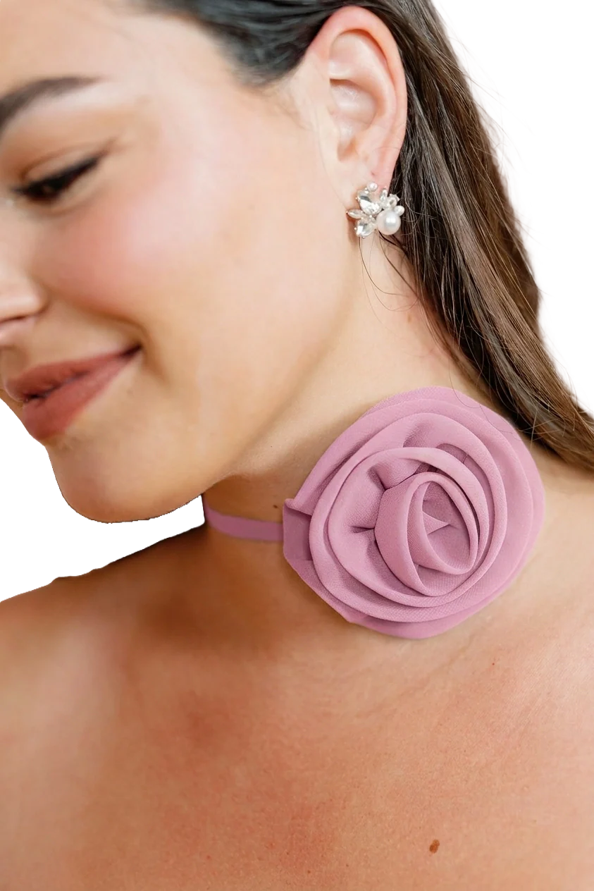 Chiffon Rose Neck Tie | Made To Order - Image 95