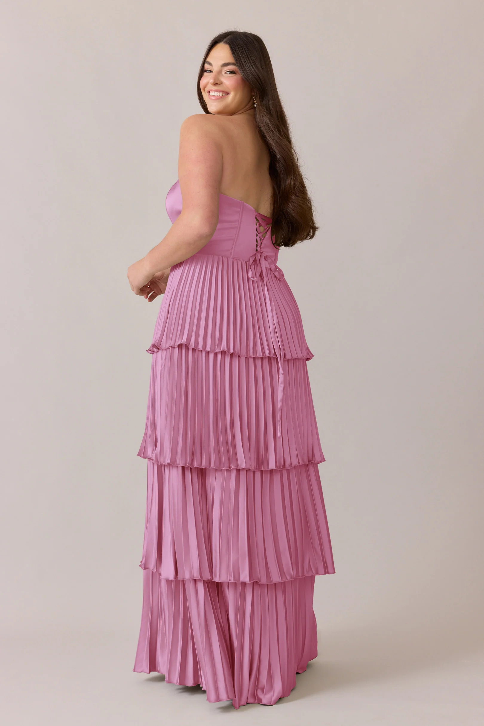 Collins Satin Pleated Dress | Made To Order - Image 47