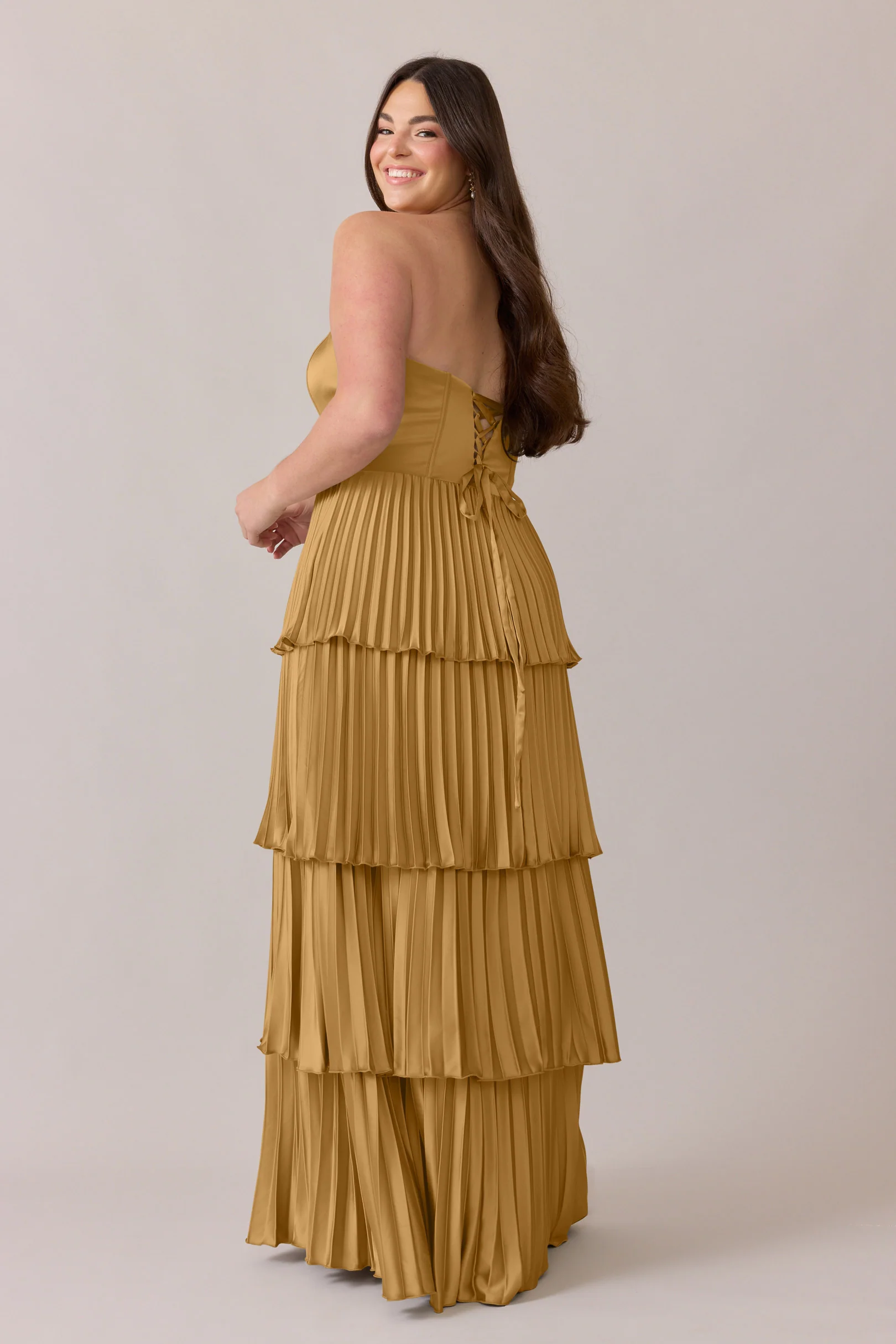 Collins Satin Pleated Dress | Made To Order - Image 62