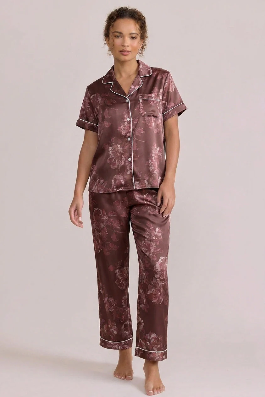 Daybreak Satin Floral Print Sleep Pants | Made To Order - Image 3