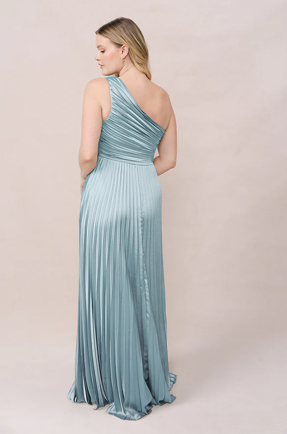 Declan Satin Pleated Dress | Made To Order - Image 101