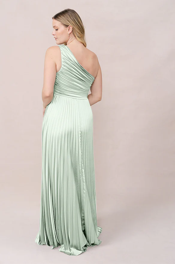 Declan Satin Pleated Dress | Made To Order - Image 111