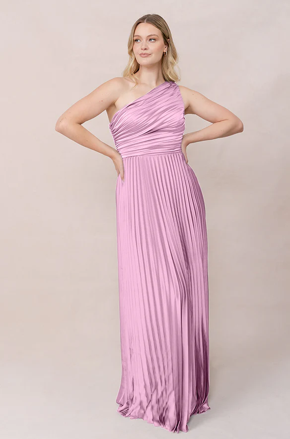 Declan Satin Pleated Dress | Made To Order - Image 112