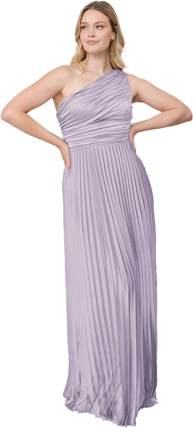 Declan Satin Pleated Dress | Made To Order - Image 141