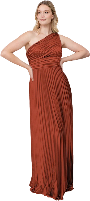 Declan Satin Pleated Dress | Made To Order - Image 155