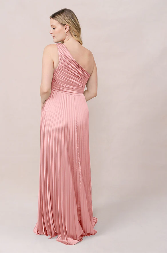 Declan Satin Pleated Dress | Made To Order - Image 17