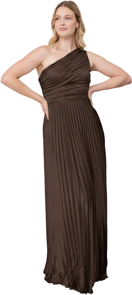 Declan Satin Pleated Dress | Made To Order - Image 173