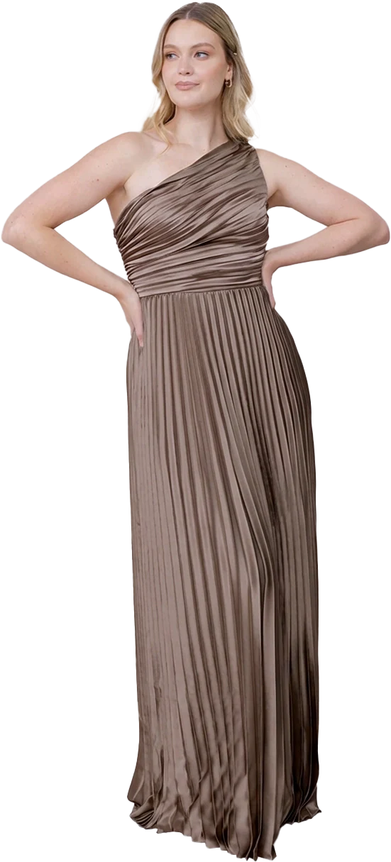 Declan Satin Pleated Dress | Made To Order - Image 174