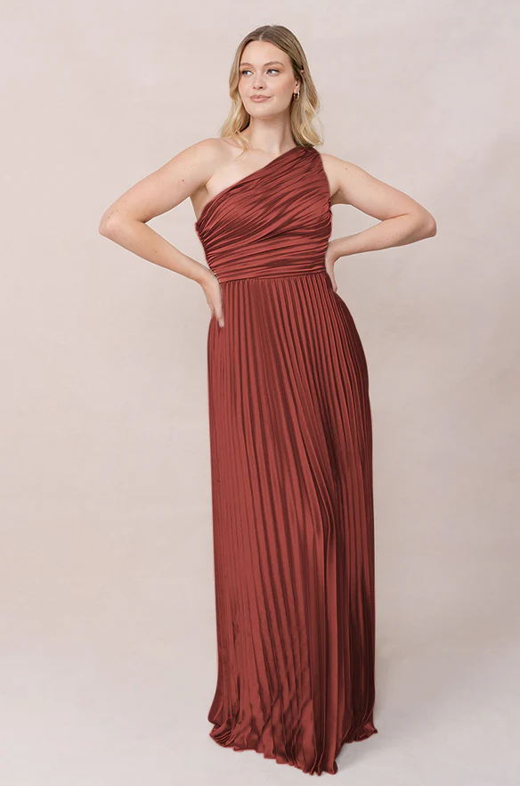 Declan Satin Pleated Dress | Made To Order - Image 20