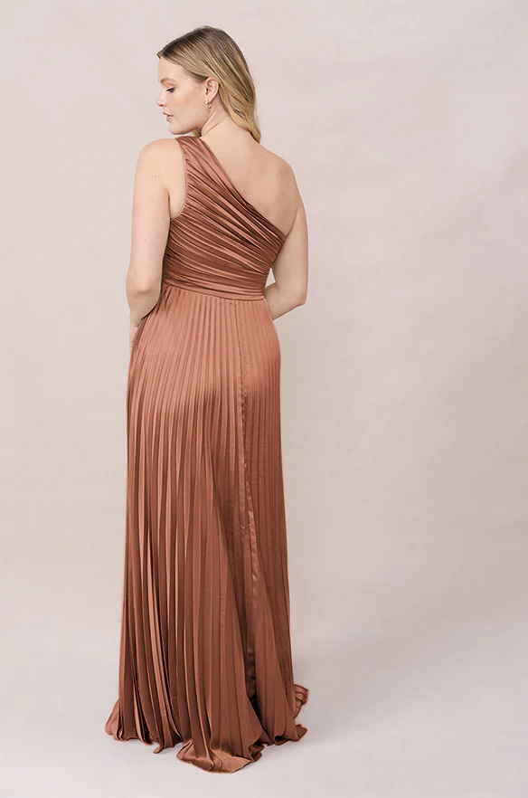 Declan Satin Pleated Dress | Made To Order - Image 25