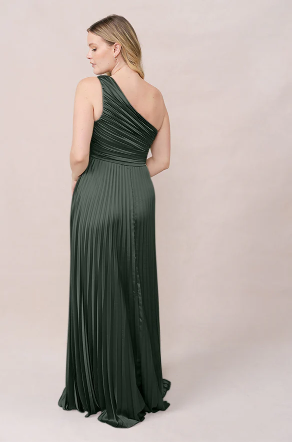 Declan Satin Pleated Dress | Made To Order - Image 27