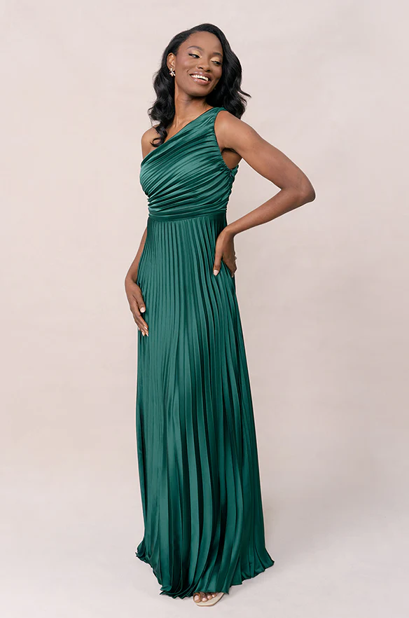 Declan Satin Pleated Dress | Made To Order - Image 3