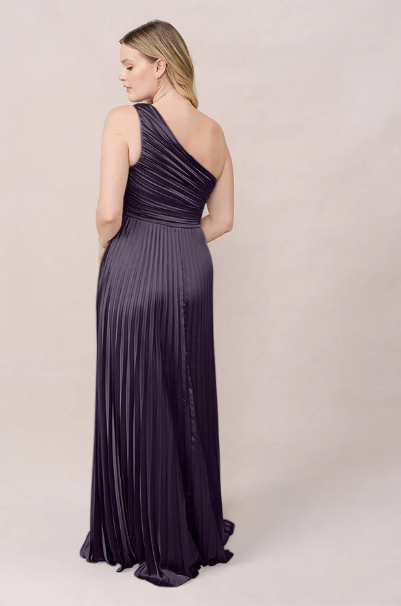 Declan Satin Pleated Dress | Made To Order - Image 33