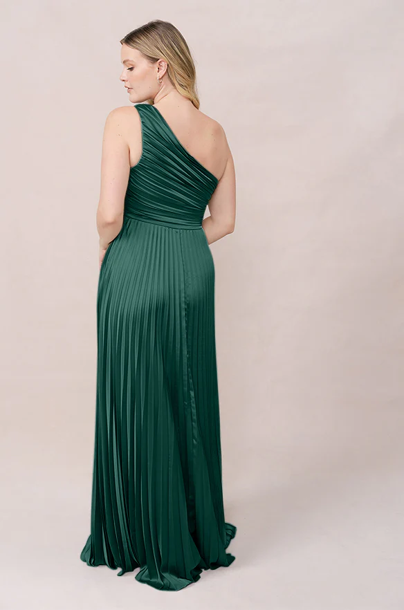 Declan Satin Pleated Dress | Made To Order - Image 35