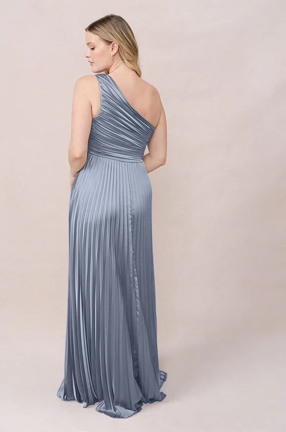 Declan Satin Pleated Dress | Made To Order - Image 39
