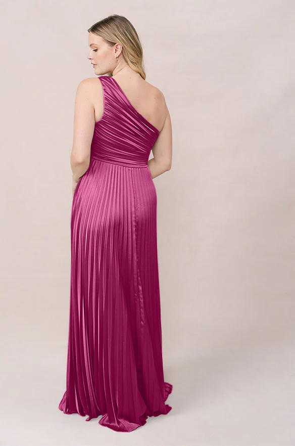 Declan Satin Pleated Dress | Made To Order - Image 41