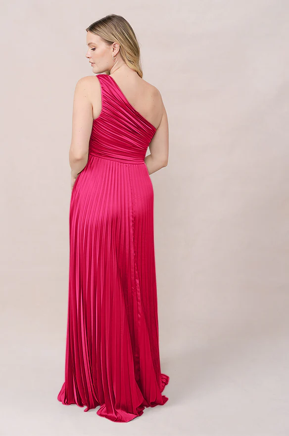 Declan Satin Pleated Dress | Made To Order - Image 45