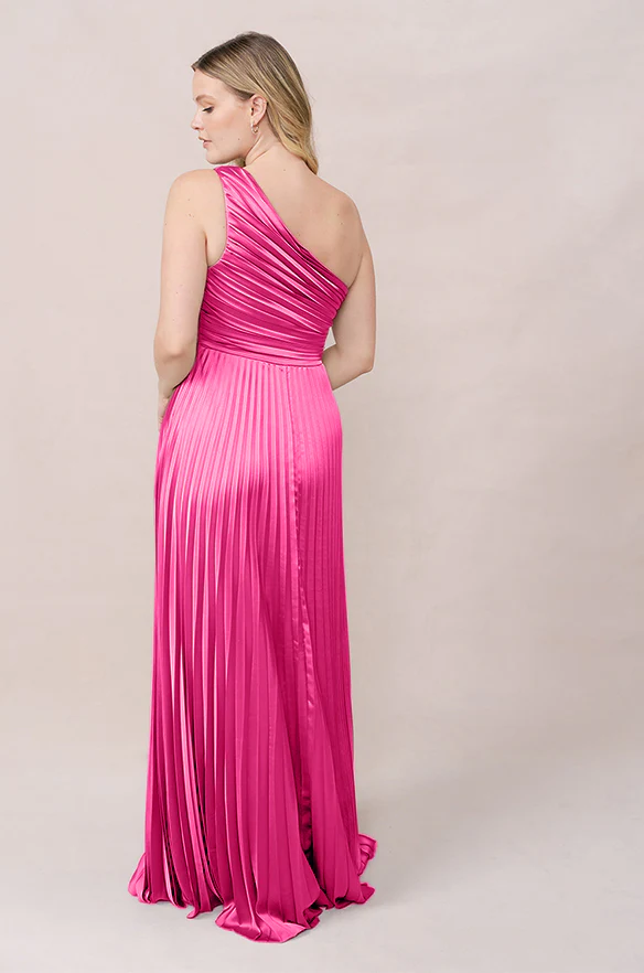 Declan Satin Pleated Dress | Made To Order - Image 57