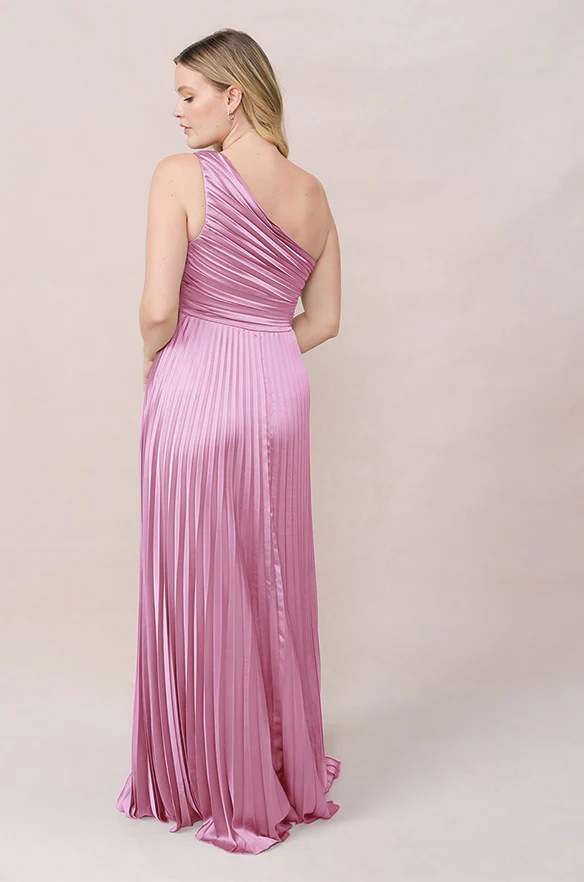 Declan Satin Pleated Dress | Made To Order - Image 59