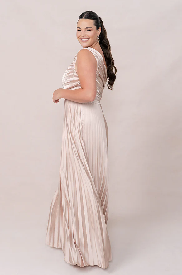 Declan Satin Pleated Dress | Made To Order - Image 6