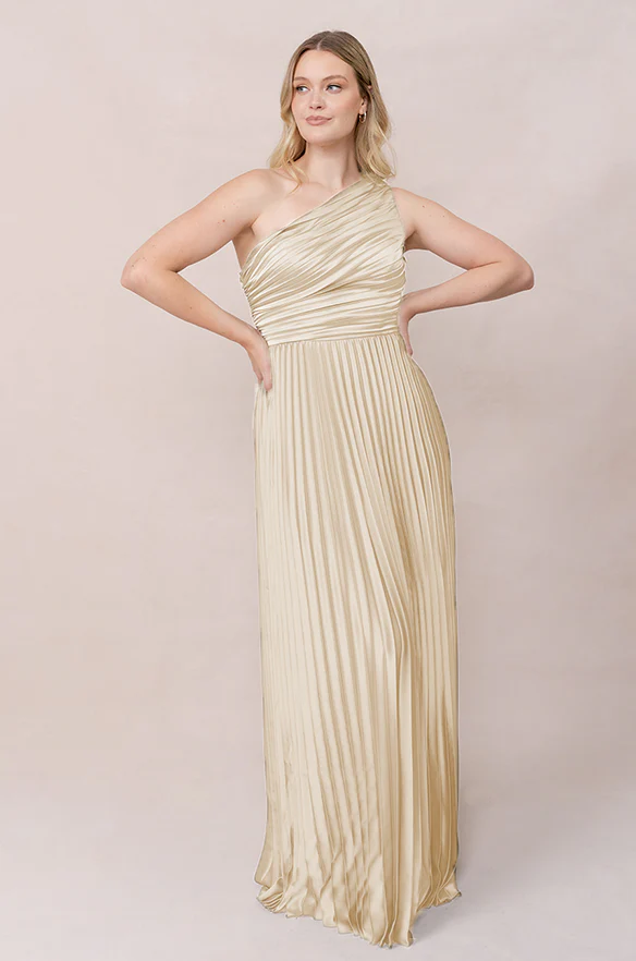 Declan Satin Pleated Dress | Made To Order - Image 64
