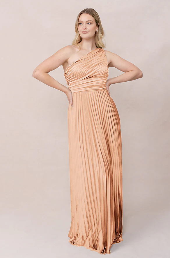 Declan Satin Pleated Dress | Made To Order - Image 66