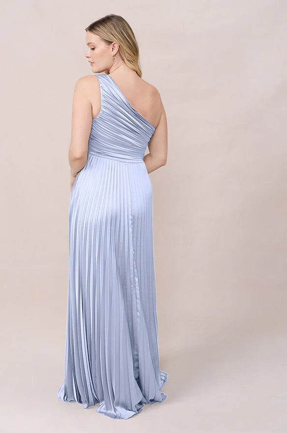 Declan Satin Pleated Dress | Made To Order - Image 69