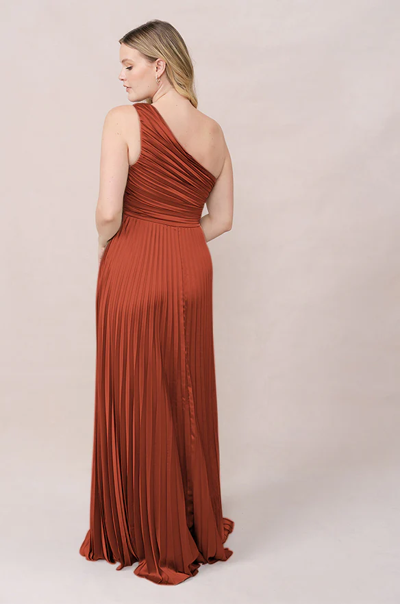 Declan Satin Pleated Dress | Made To Order - Image 81