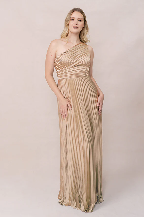 Declan Satin Pleated Dress | Made To Order - Image 98