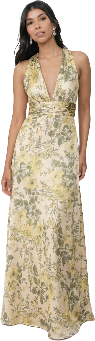 Dylan Satin Floral Print Dress | Made To Order - Image 73