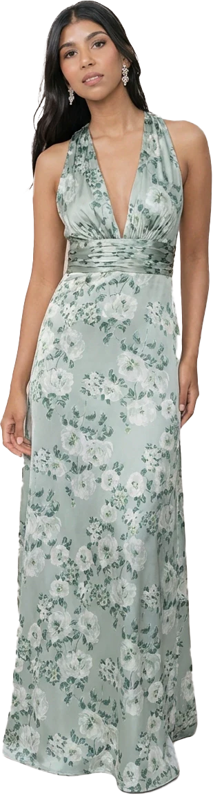 Dylan Satin Floral Print Dress | Made To Order - Image 79
