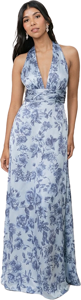 Dylan Satin Floral Print Dress | Made To Order - Image 83