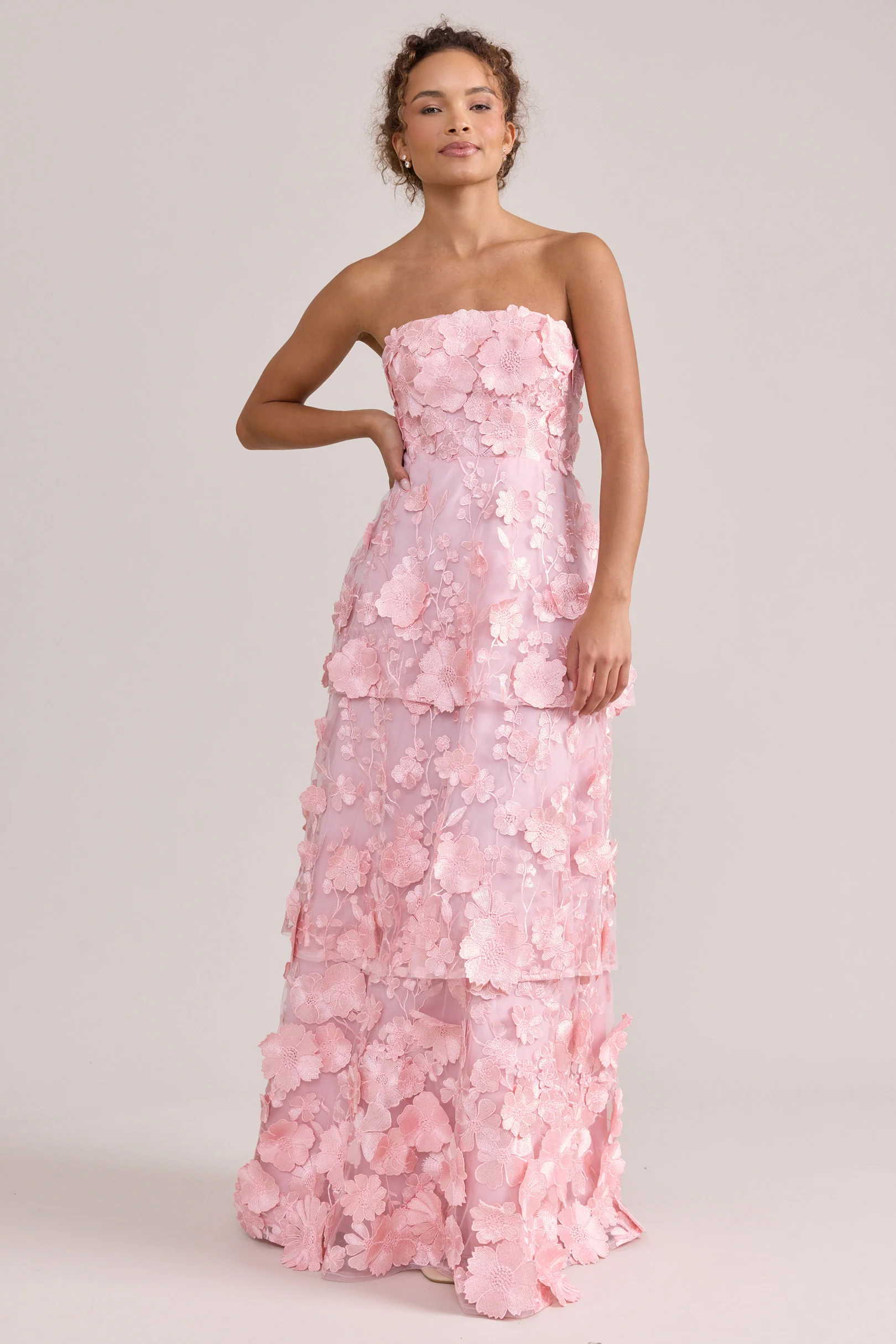Flora Appliqué Dress | Ready To Ship | Pink - Image 3