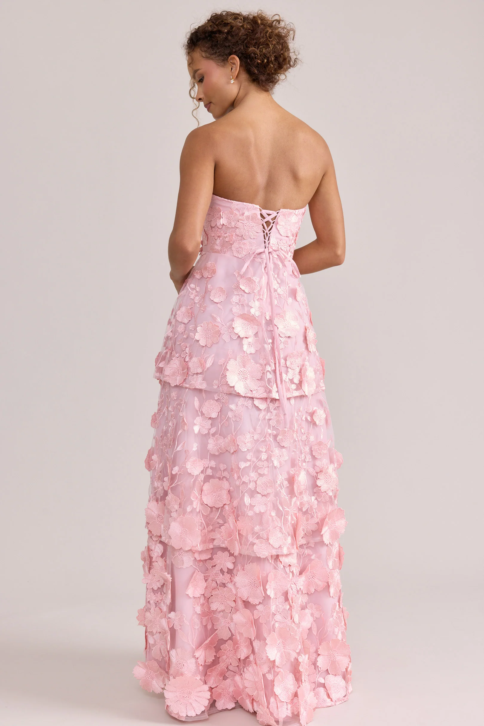 Flora Appliqué Dress | Ready To Ship | Pink - Image 4