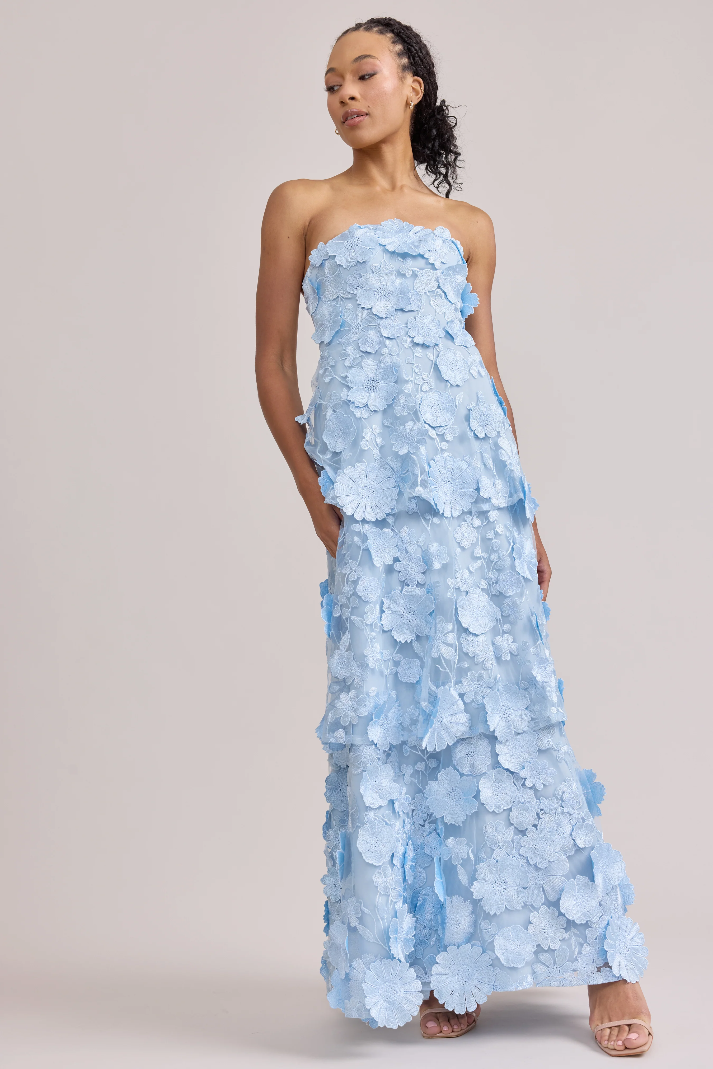 Flora Appliqué Dress | Ready To Ship | Sky Blue - Image 4