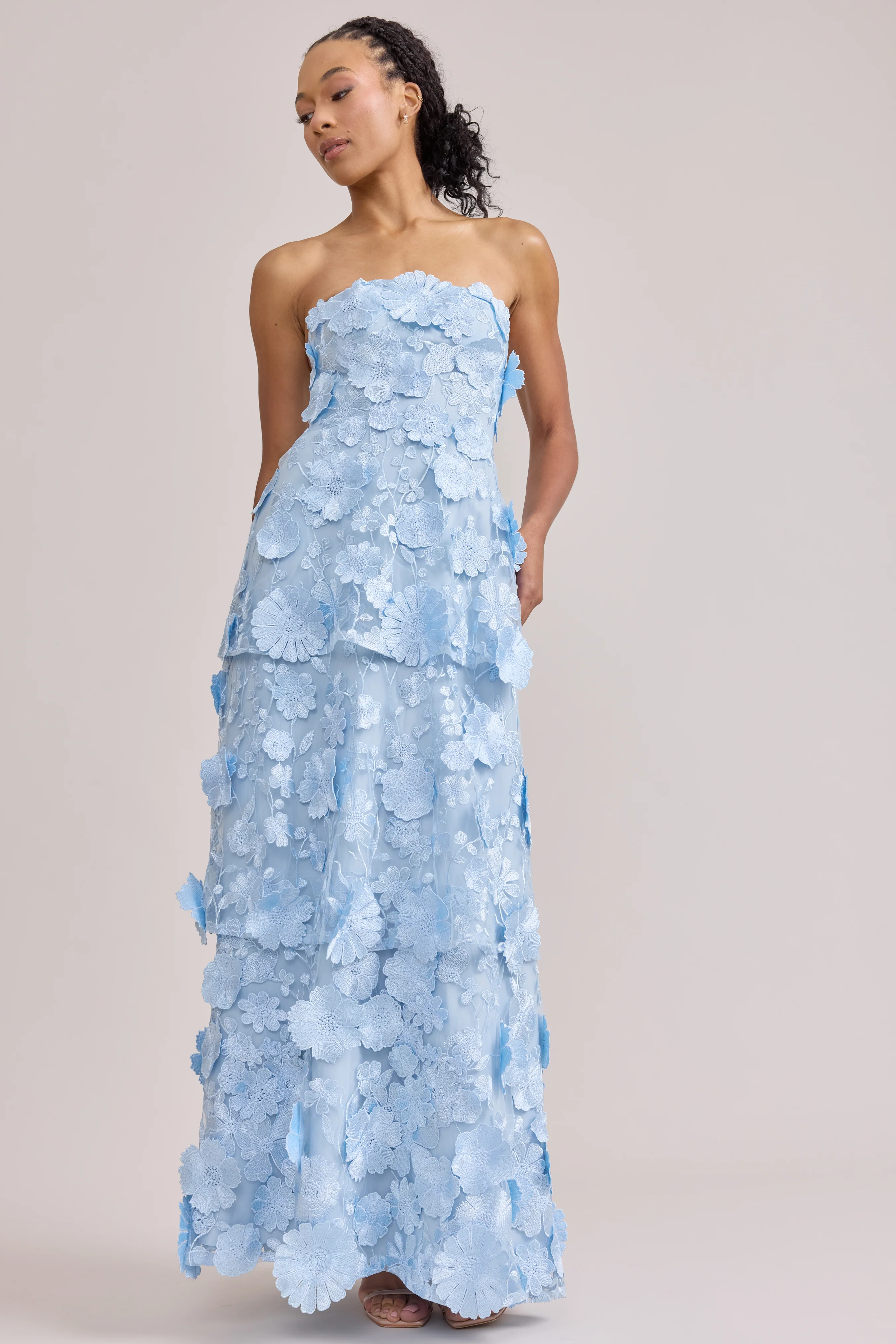 Flora Appliqué Dress | Ready To Ship | Sky Blue - Image 7