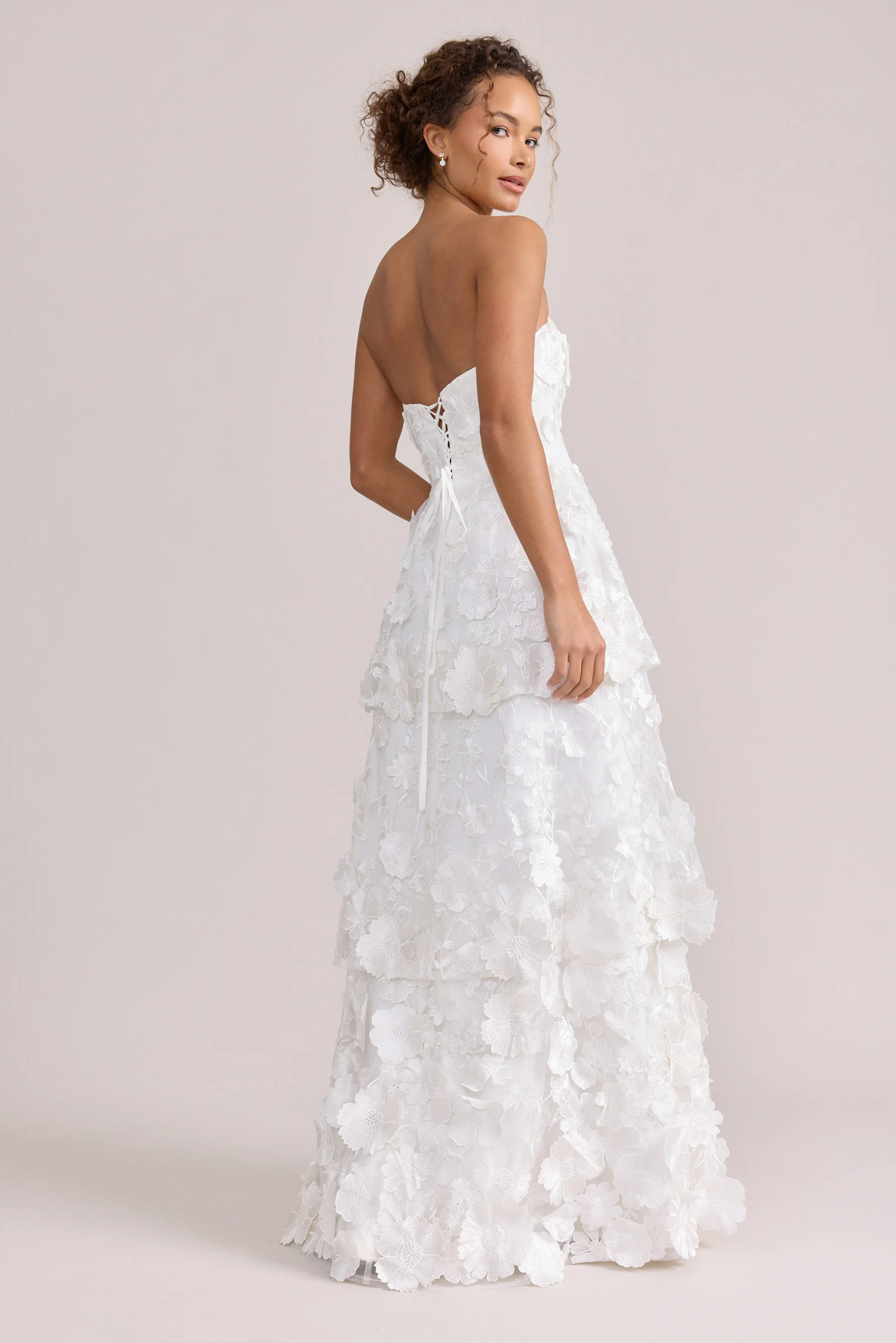 Flora Appliqué Dress | Ready To Ship | White - Image 3