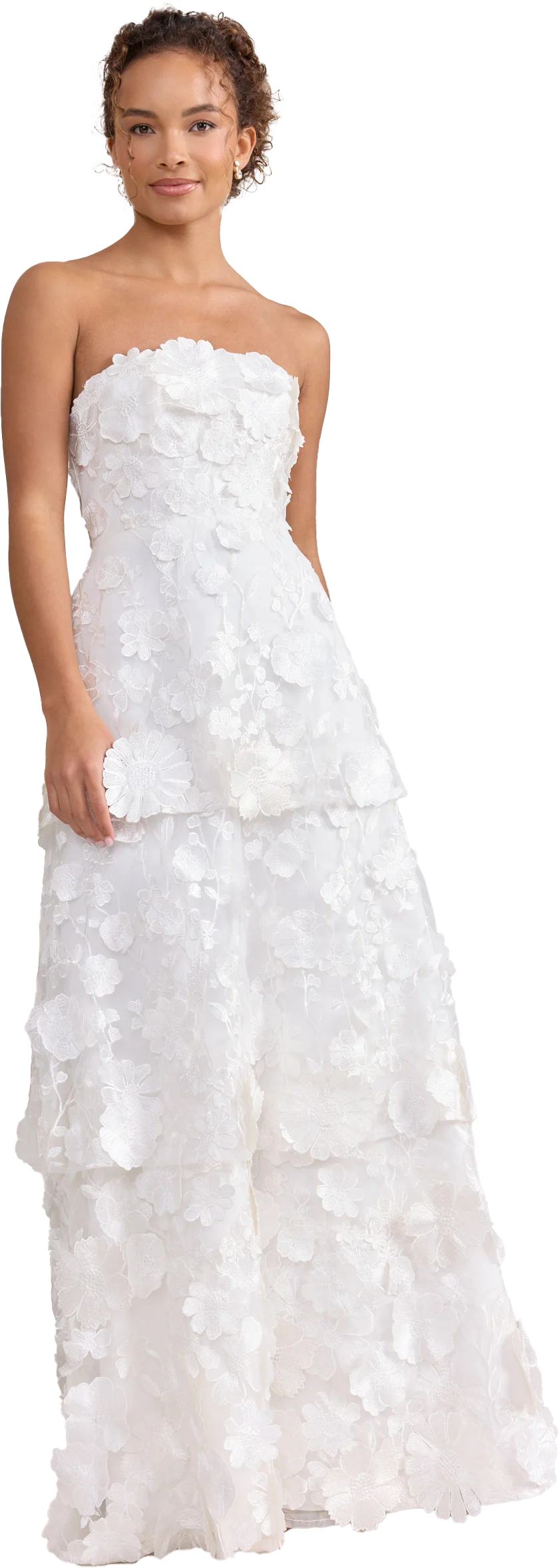 Flora Appliqué Dress | Ready To Ship | White - Image 4