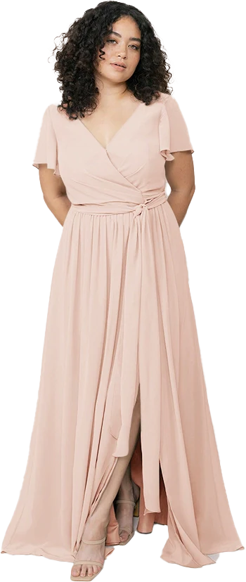 Harper Chiffon Faux Wrap Dress | Made To Order - Image 104