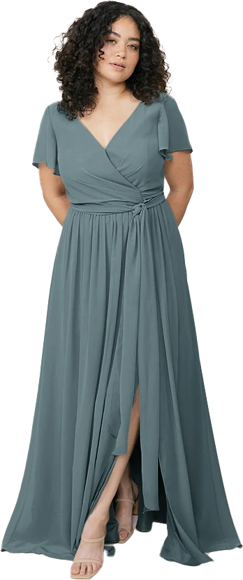Harper Chiffon Faux Wrap Dress | Made To Order - Image 115