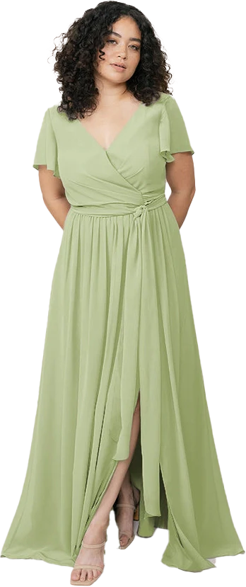 Harper Chiffon Faux Wrap Dress | Made To Order - Image 162
