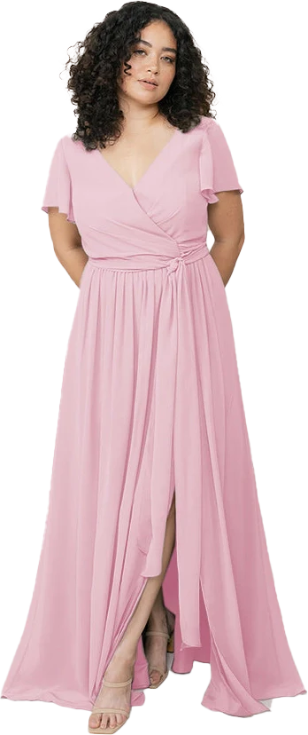 Harper Chiffon Faux Wrap Dress | Made To Order - Image 164