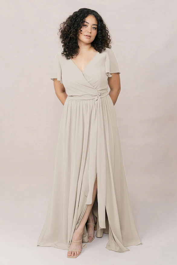 Harper Chiffon Faux Wrap Dress | Made To Order - Image 85