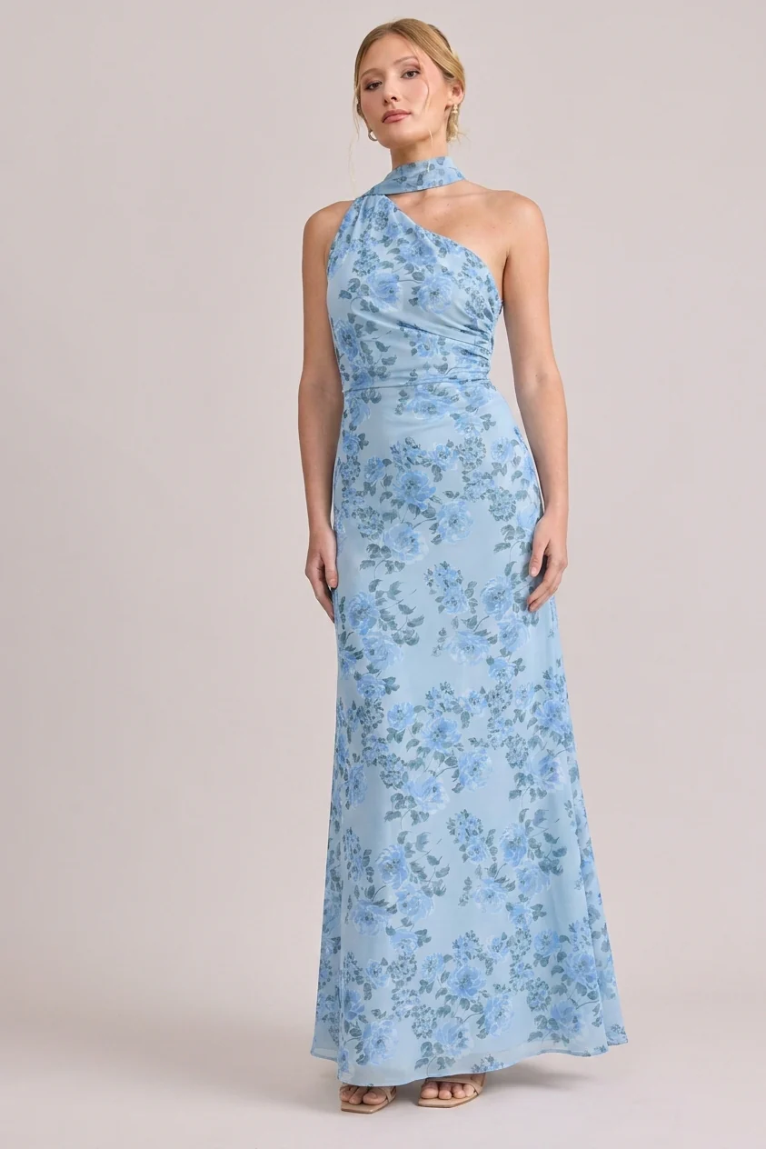 Imani Chiffon Floral Print Dress | Made To Order - Image 11