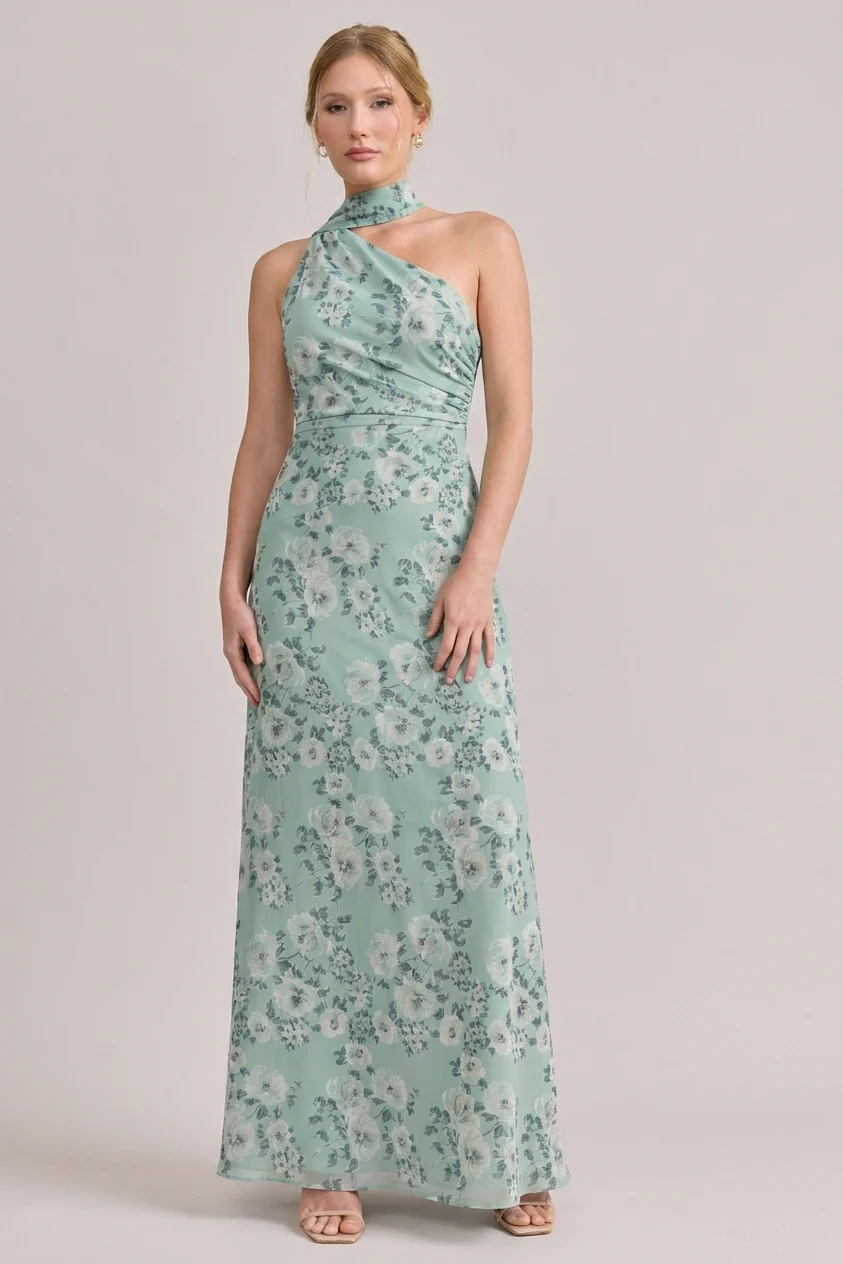 Imani Chiffon Floral Print Dress | Made To Order - Image 12