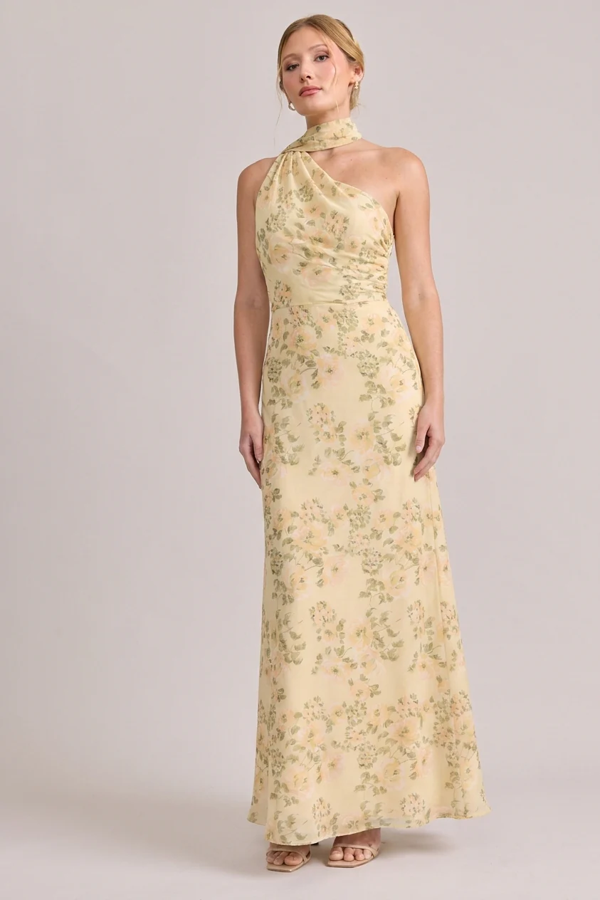 Imani Chiffon Floral Print Dress | Made To Order - Image 13
