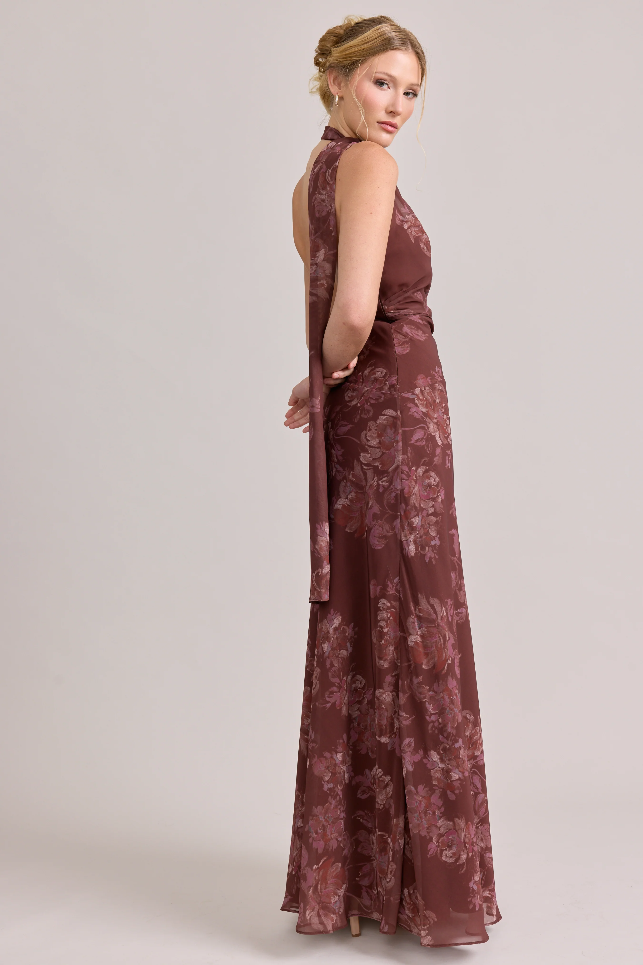 Imani Chiffon Floral Print Dress | Made To Order - Image 20