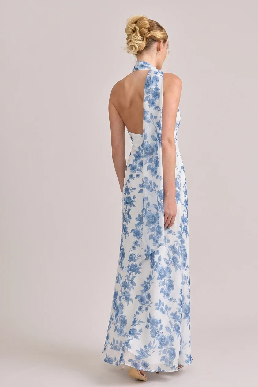 Imani Chiffon Floral Print Dress | Made To Order - Image 24